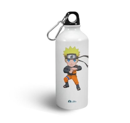 Tee Mafia - 066 Naruto printed Sipper Bottle ( aluminium bottle 600 ml white printed bottle)