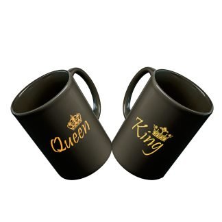 Tee Mafia - King Queen Combo 2 Ceramic Black Mug 330 ml