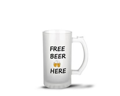Tee Mafia - Tee mafia Free Beer Here Mug with Handle Funny Quotes | Gift for Son, Dad, Brother, Husband, Friends - White 16oz [470ml]