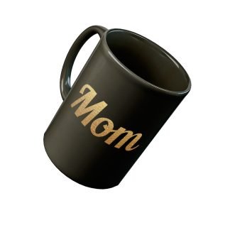 Tee Mafia - Mom Gold Black Printed Mug, 330ML Ceramic Coffee Mug